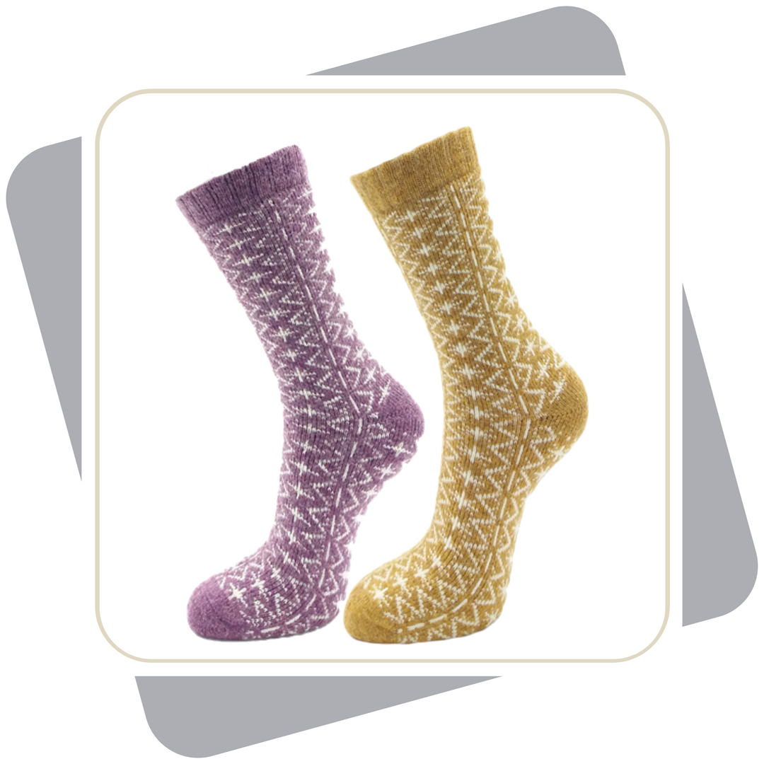 Damen Wollsocken mit Alpaka und Merinowolle, schwere Qualität \ 2 Paar