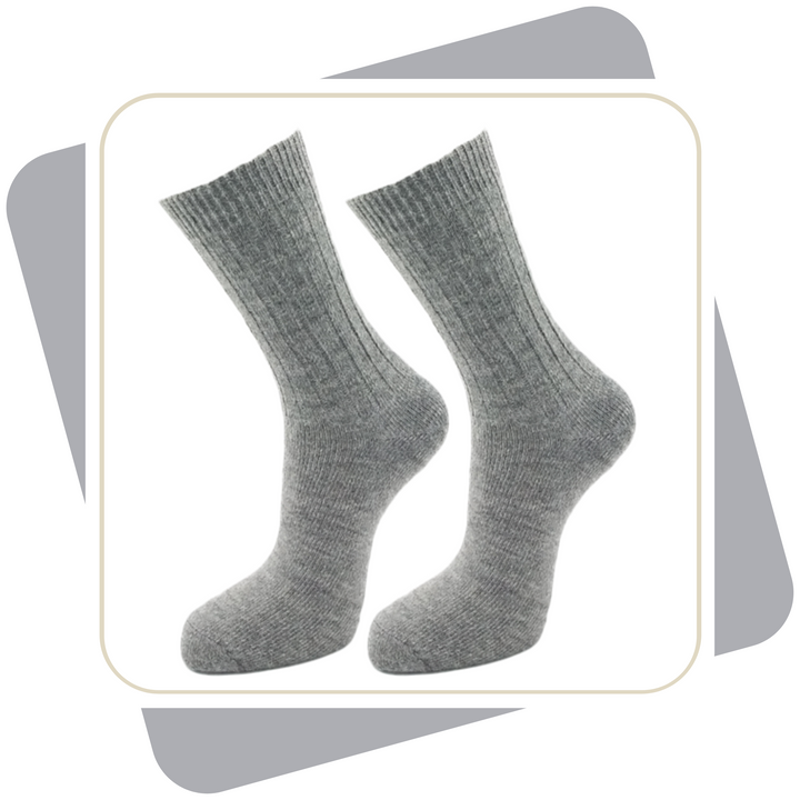 Herren 100% Wollsocken mit Alpaka und Schafwolle, dünne Qualität / 2 Paar