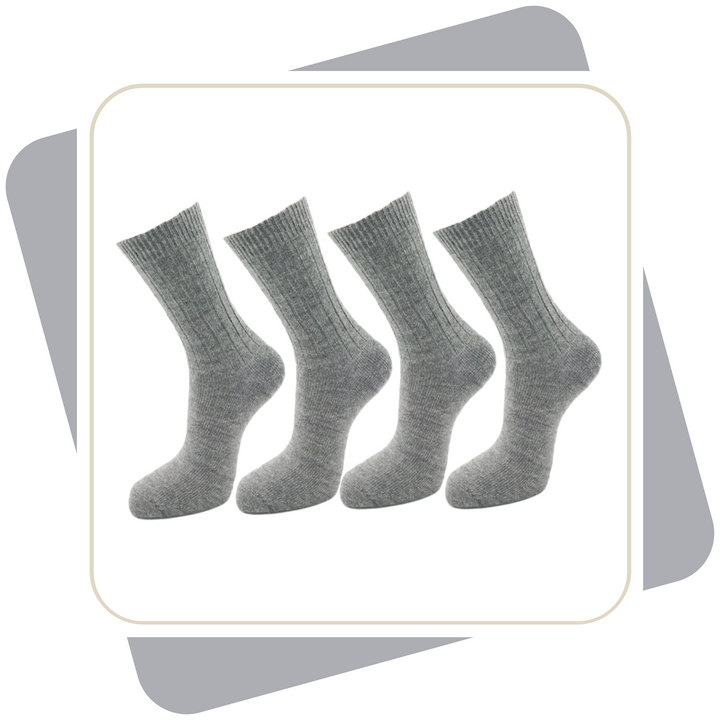 Herren 100% Wollsocken mit Alpaka und Schafwolle, dünne Qualität / 2 Paar