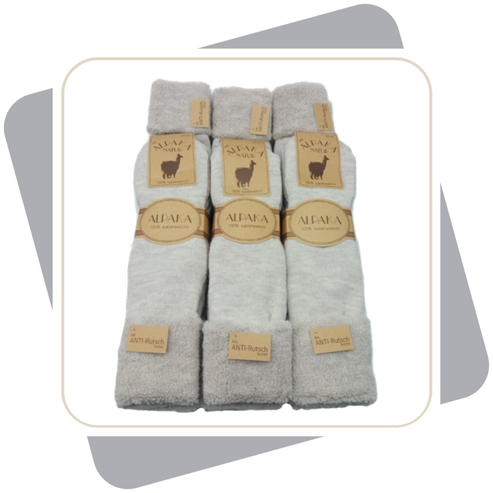 Herren Homesocks, ABS, mit Alpakawolle, extra-flauschig- gefüttert \ 2 Paar