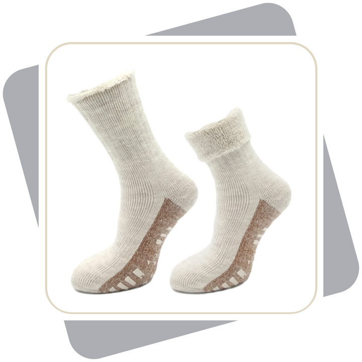 Herren Homesocks, ABS, mit Alpakawolle, extra-flauschig- gefüttert \ 2 Paar