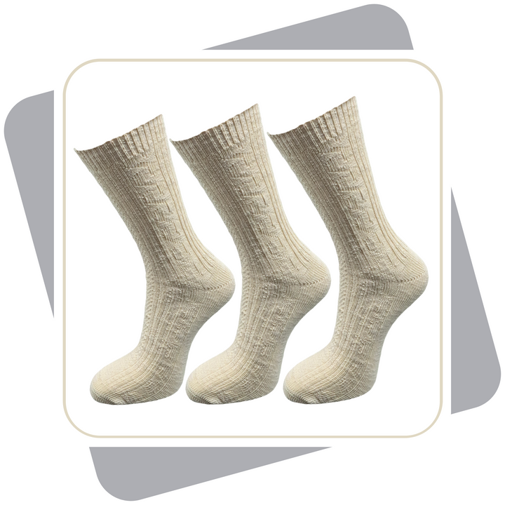 Herren Baumwollsocken mit Leinen, Naturprodukt, dicke Qualität / 3 Paar