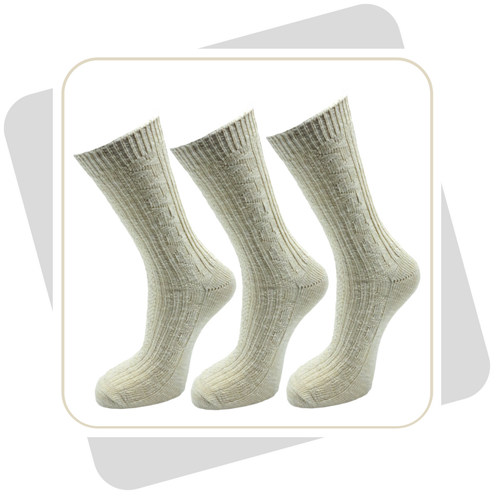 Herren Leinensocken mit Baumwolle Naturprodukt, mitteldicke Qualität  / 3 Paar