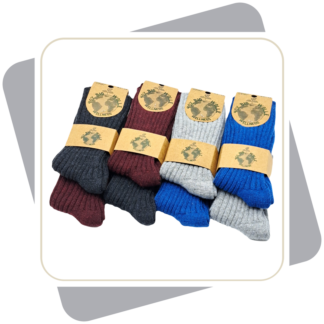 Herren Bio-Wollsocken, bunt  / 2 Paar