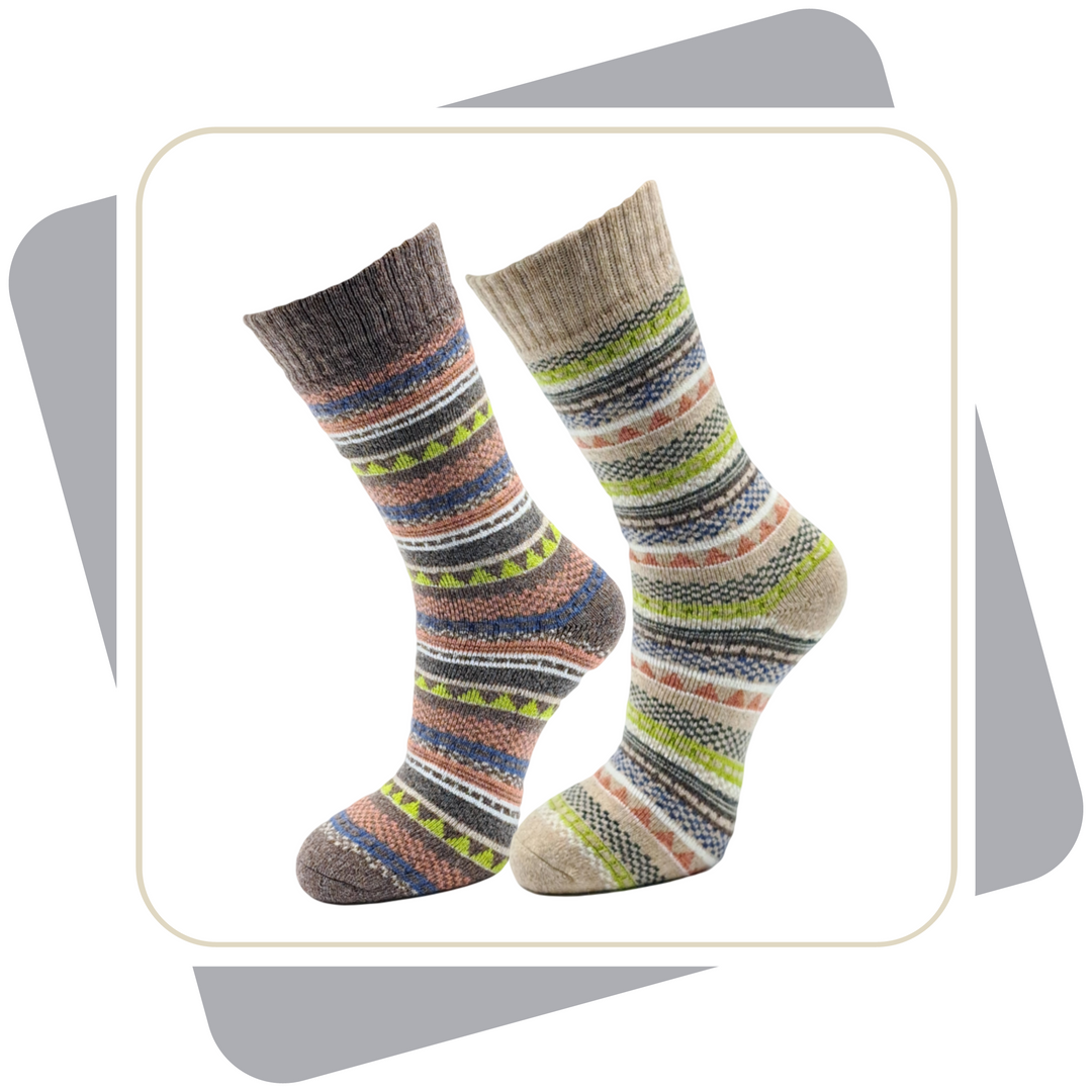 Damen Thermo Wollsocken mit Alpaka, Vollplüsch gefüttert / 2 Paar