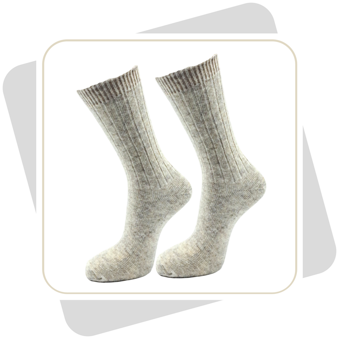 Herren 100% Wollsocken mit Alpaka und Schafwolle, dünne Qualität / 2 Paar