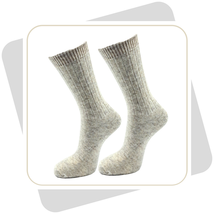 Damen 100% Wollsocken mit Alpaka und Schafwolle, dünne Qualität / 2 Paar