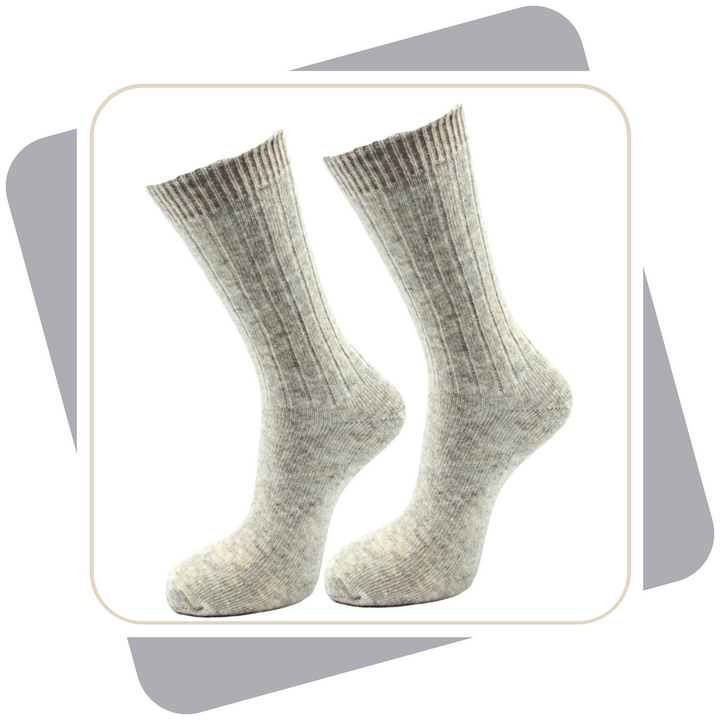 Herren 100% Wollsocken mit Alpaka und Schafwolle, dünne Qualität / 2 Paar