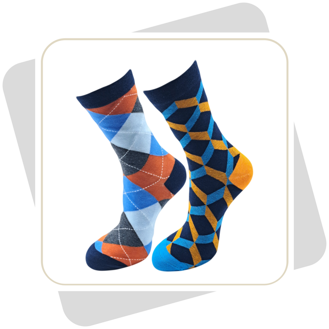 Herren Baumwollsocken, bunt / 2 Paar