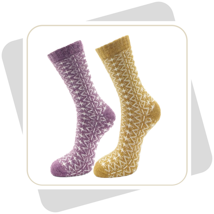 Damen Wollsocken mit Alpaka und Merinowolle, schwere Qualität \ 2 Paar