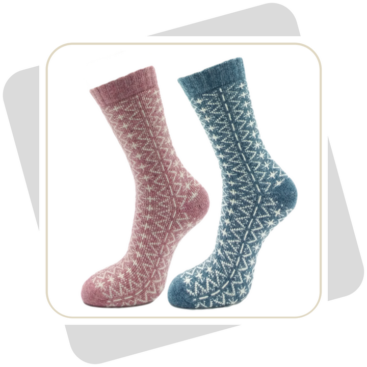 Damen Wollsocken mit Alpaka und Merinowolle, schwere Qualität \ 2 Paar