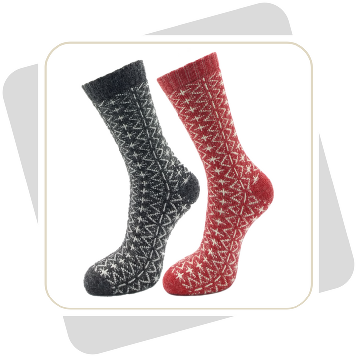 Damen Wollsocken mit Alpaka und Merinowolle, schwere Qualität \ 2 Paar