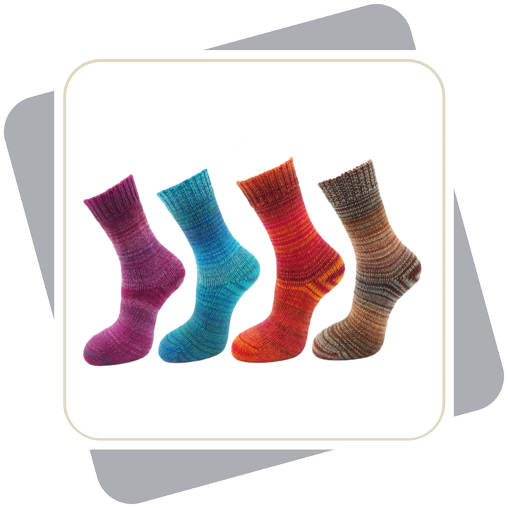 Herren Wollsocken, bunt (wie selbstgestrickt) \ 2 Paar