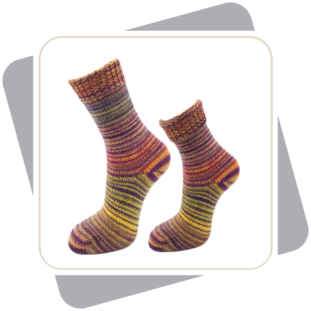 Herren Wollsocken, bunt (wie selbstgestrickt) \ 2 Paar