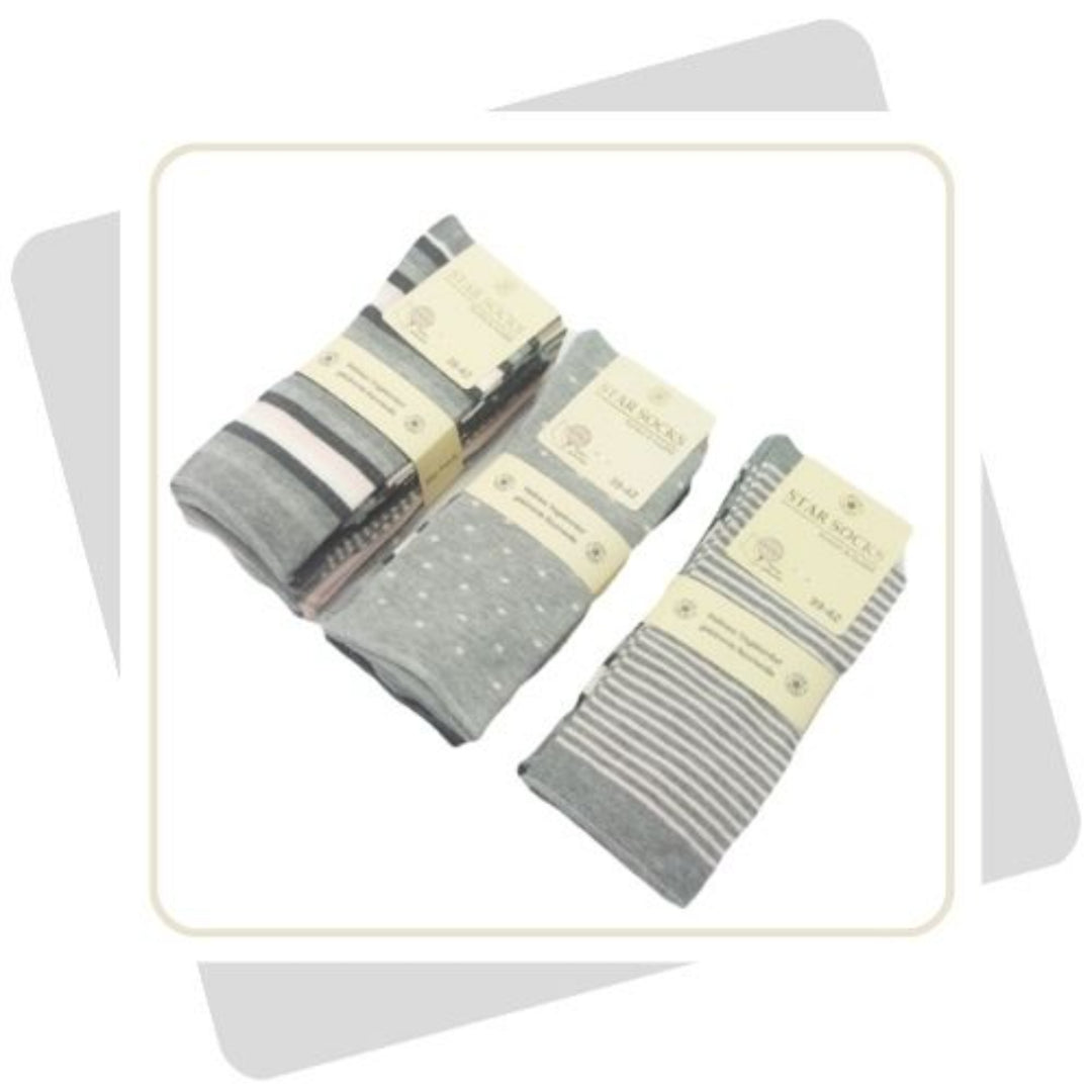 Damen Baumwollsocken mit Rollrand / 5 Paar