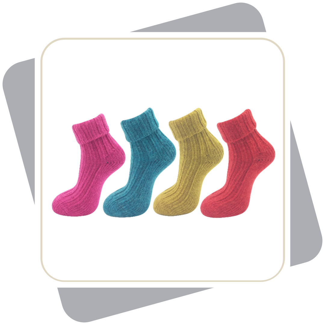 Damen Wollsocken mit Alpakawolle, schwere Qualität, bunt / 2 Paar