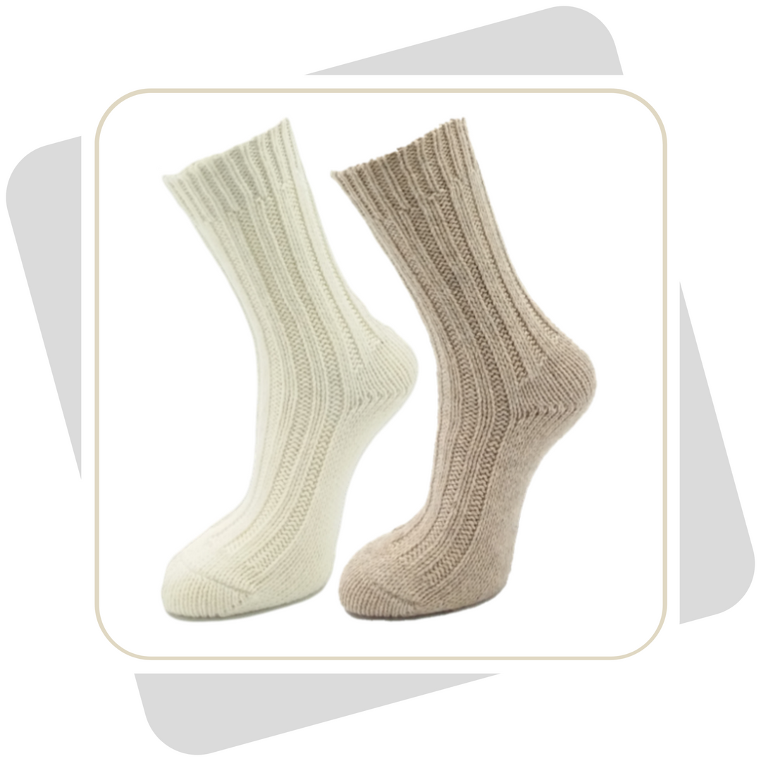 Damen Wollsocken mit Alpaka, schwere Qualität /2 Paar