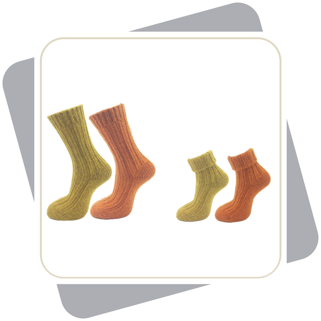 Damen Wollsocken mit Alpakawolle, schwere Qualität, bunt / 2 Paar